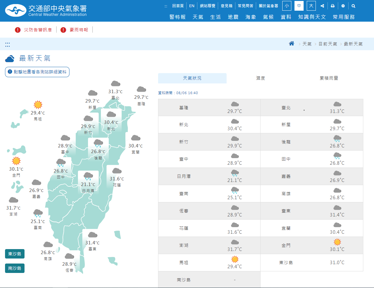 天氣即時資訊網
